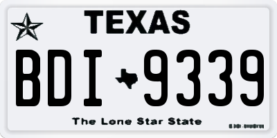TX license plate BDI9339