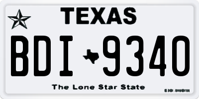 TX license plate BDI9340