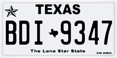 TX license plate BDI9347