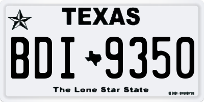 TX license plate BDI9350