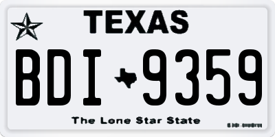 TX license plate BDI9359