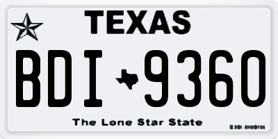 TX license plate BDI9360