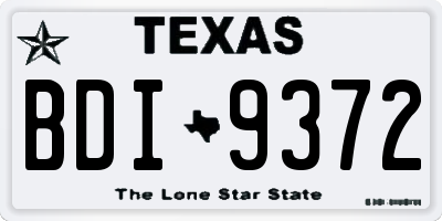 TX license plate BDI9372