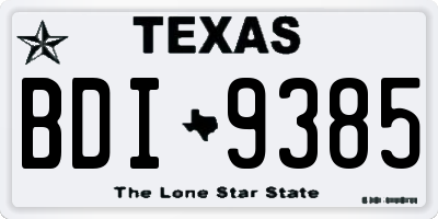 TX license plate BDI9385