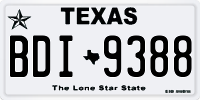TX license plate BDI9388