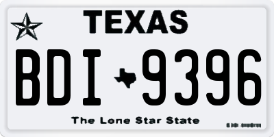 TX license plate BDI9396