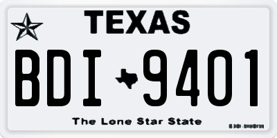 TX license plate BDI9401