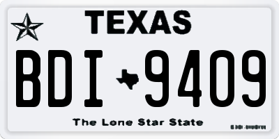 TX license plate BDI9409