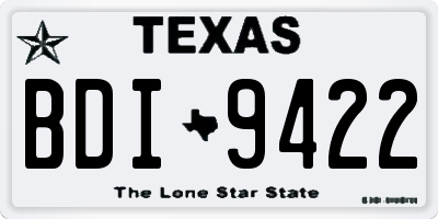 TX license plate BDI9422