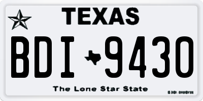 TX license plate BDI9430
