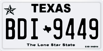 TX license plate BDI9449