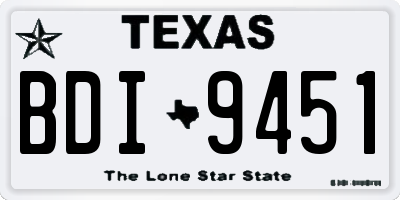 TX license plate BDI9451