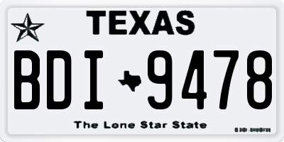 TX license plate BDI9478
