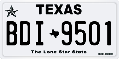 TX license plate BDI9501