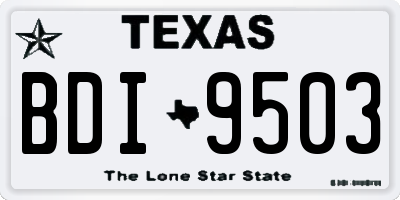 TX license plate BDI9503