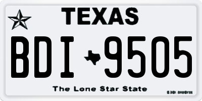 TX license plate BDI9505