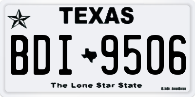 TX license plate BDI9506