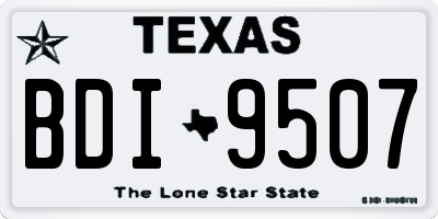 TX license plate BDI9507