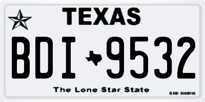 TX license plate BDI9532
