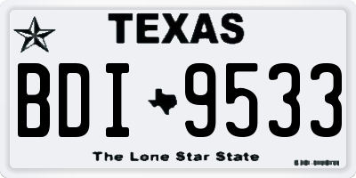 TX license plate BDI9533