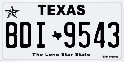 TX license plate BDI9543