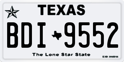 TX license plate BDI9552