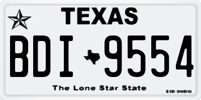 TX license plate BDI9554
