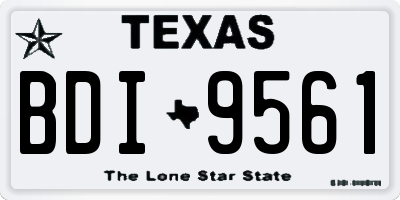 TX license plate BDI9561