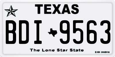 TX license plate BDI9563