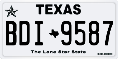 TX license plate BDI9587