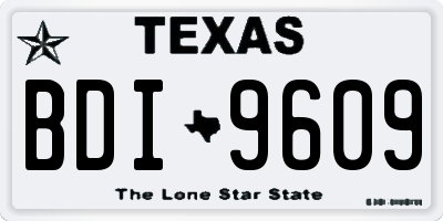 TX license plate BDI9609