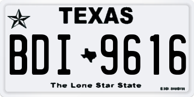 TX license plate BDI9616