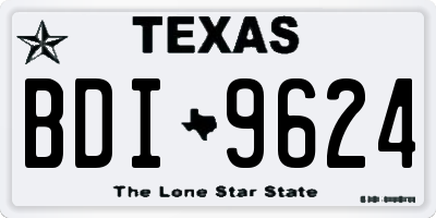 TX license plate BDI9624