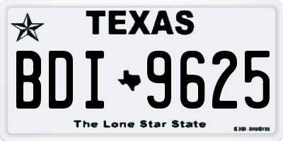 TX license plate BDI9625