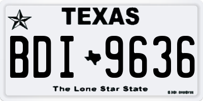 TX license plate BDI9636