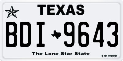 TX license plate BDI9643