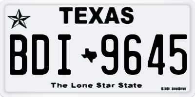 TX license plate BDI9645