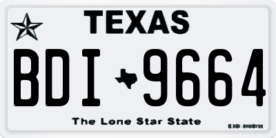 TX license plate BDI9664