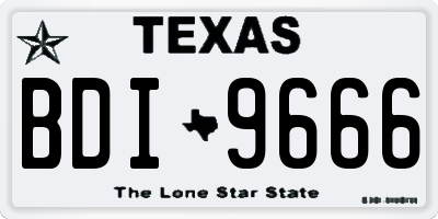 TX license plate BDI9666