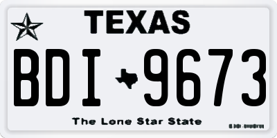 TX license plate BDI9673