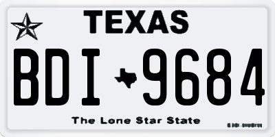 TX license plate BDI9684