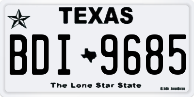 TX license plate BDI9685
