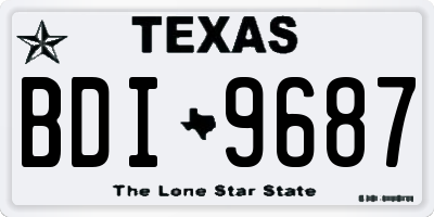 TX license plate BDI9687