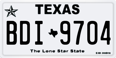 TX license plate BDI9704