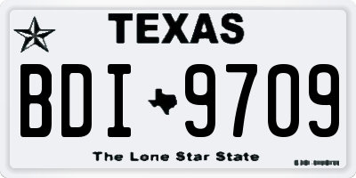 TX license plate BDI9709