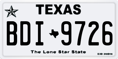 TX license plate BDI9726