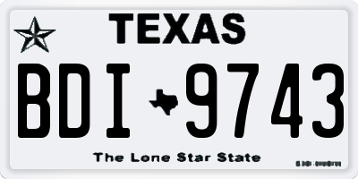 TX license plate BDI9743