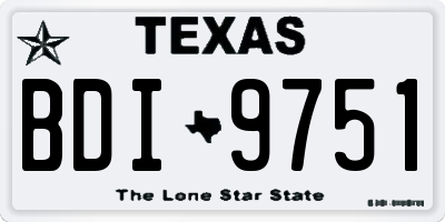 TX license plate BDI9751