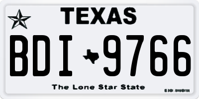 TX license plate BDI9766