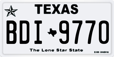 TX license plate BDI9770